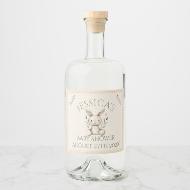 ~Boho Chá de fraldas Neutro Coelho (Frente)