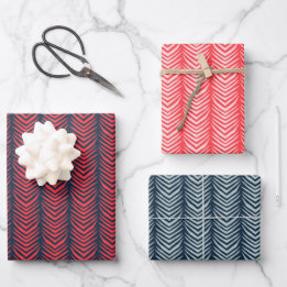Boho Chevron Strike em Vermelho e Marinho de Natal