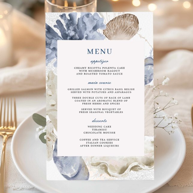 Boho Chic Beach Destino Hampton Wedding Menu (Criador carregado)