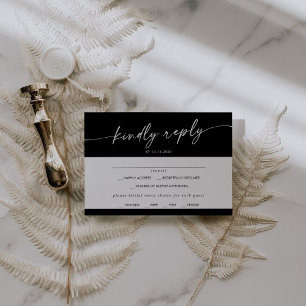 Boho Chic COLOR EDITABLE Menu Choice RSVP Card