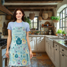 Boho Chic com Mão de Hamsa e Acentos Florais Azul 