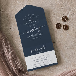 Boho Chic Dark Marinho Blue Meal Choice Casamento