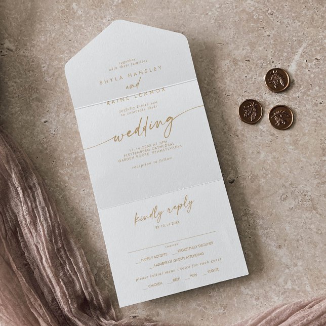 Boho Chic Dourado e White Meal Choice Casamento RS (Criador carregado)