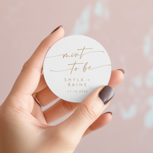 Boho Chic Dourado e White Mint para ser o adesivo  (Boho Chic Gold and White Mint To Be Favor Sticker)