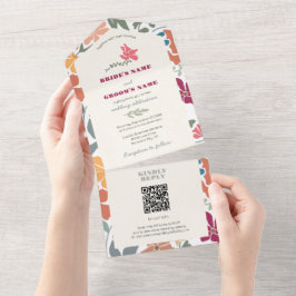 Boho Chic Floral Casamento Retro Meados do Século