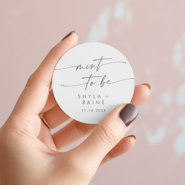 Boho Chic Green e White Mint para ser um adesivo f (Boho Chic Green and White Mint To Be Favor Sticker)