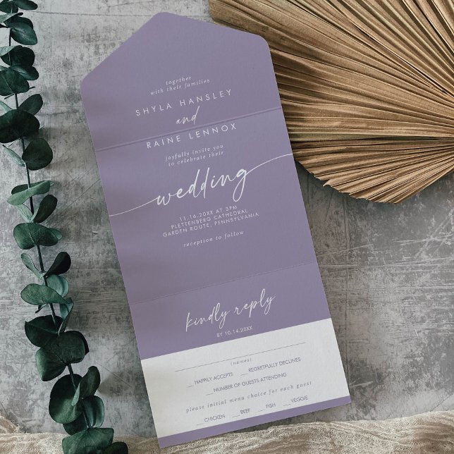 Boho Chic Lavanda Púrpura RSVP Casamento RSVP (Criador carregado)