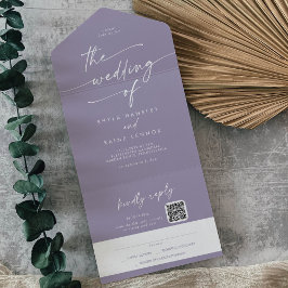 Boho Chic Lavanda Roxo Código QR Correio Em Casame