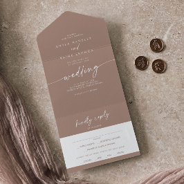 Boho Chic Neutral Taupe Meal Choice Casamento RSVP