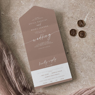 Boho Chic Neutral Taupe Meal Choice Casamento RSVP