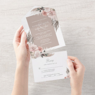 Boho Chic Pampas Grass Earth Tones Floral Casament
