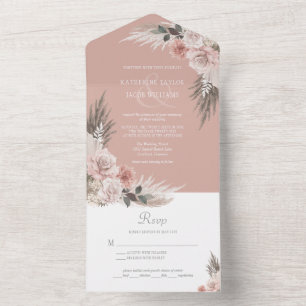 Boho Chic Pampas Grass Pink Sage Casamento Floral