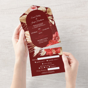 Boho chic Red Orchid cai personalizado Casamento