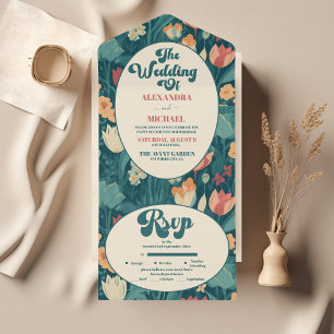 Boho Chic Retro Colorido Casamento Floral