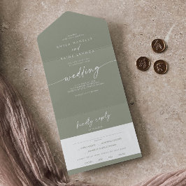 Boho Chic Sage Green Meal Choice Casamento RSVP
