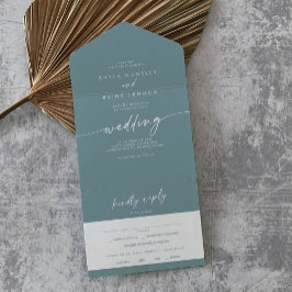 Boho Chic Seafoam Teal Meal Choice Casamento RSVP