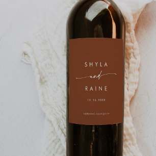 Boho Chic Terracotta - Etiquetas De Vinho De Casam