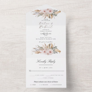 Boho Chic Watercolor Casamento Floral