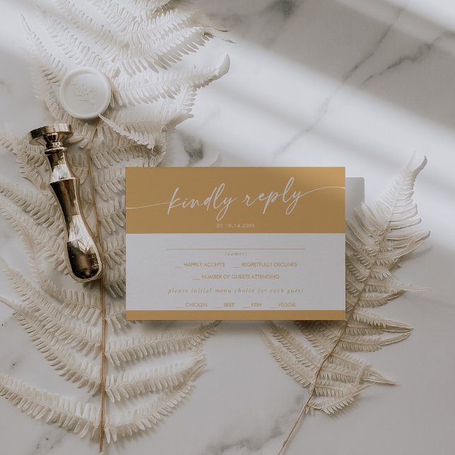 Boho Chic Yellow Marigold Menu Choice Casamento (Criador carregado)