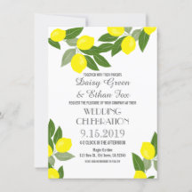 Boho Citrus Lemon Convites De Casamento