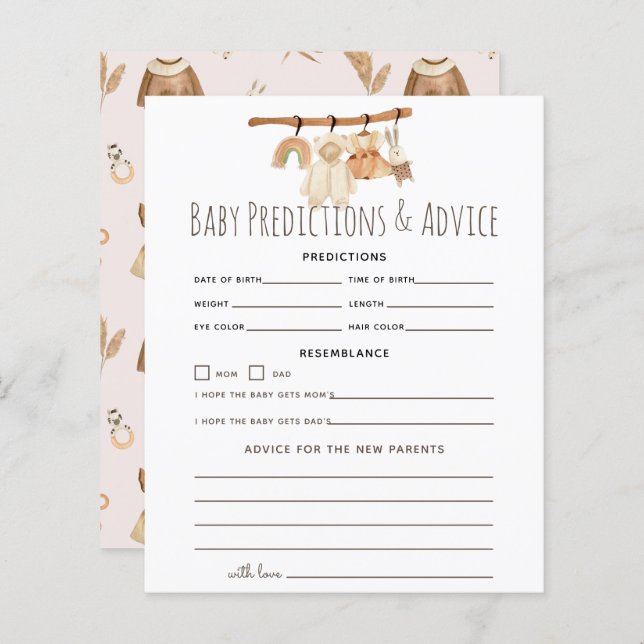 Boho Clothesline Girl Predications & Advice (Frente/Verso)