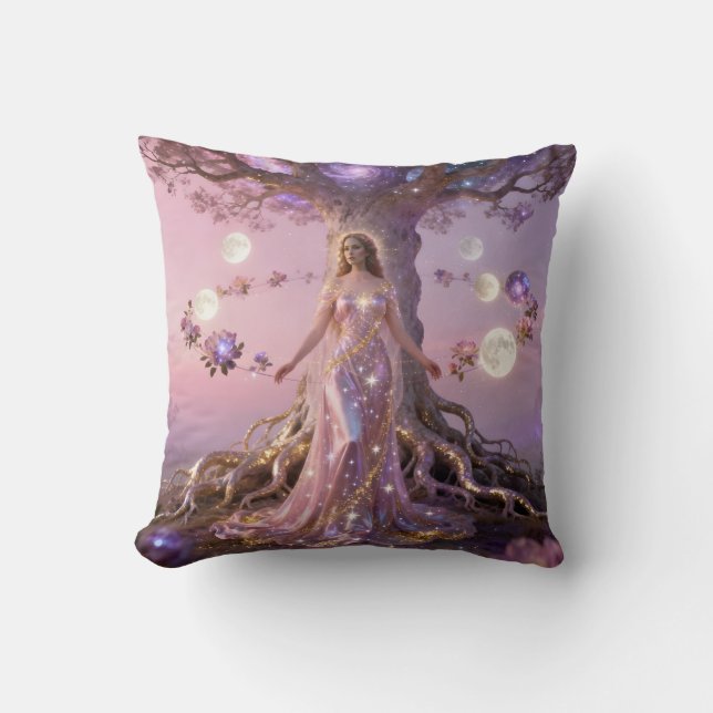 Boho Cosmic Bloom Almofadas Azuis | Serena  (Frente)