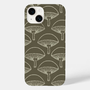 Boho Cottagecore Cogumelos Desenhado Sage Verde