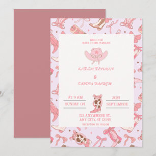 Boho Cowboy Boots Convite para Casamento Ocidental