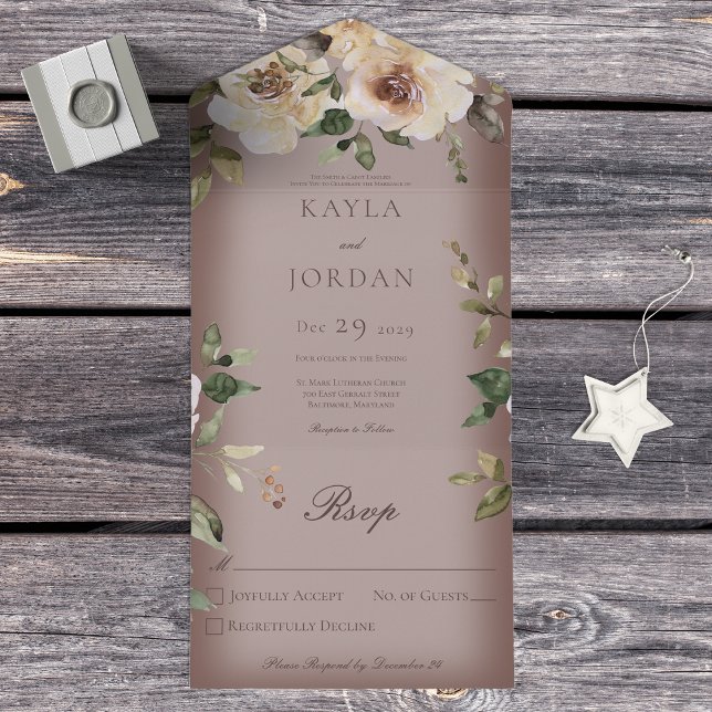 Boho Cream Rosas Brown Sem Janto (Criador carregado)
