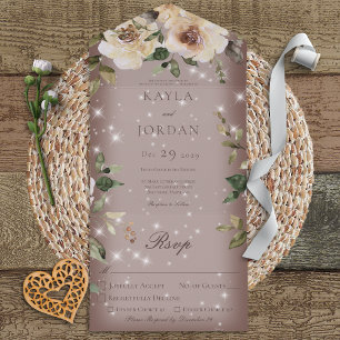 Boho Cream Rosas Gritam Tudo Em Um Convite