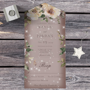 Boho Cream Rosas Sparkle Brown Sem Janto