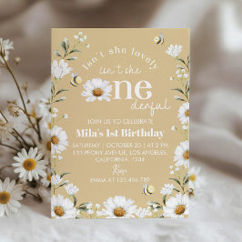 Boho Daisy Bee primeiro aniversario Convite