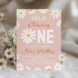 Boho Daisy, Cor-de-Rosa Blush, Primeiro Convite de