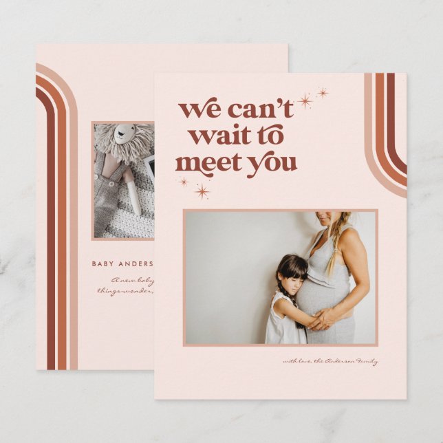 Boho de Anos setenta Retro | Gravidez fotográfica (Frente/Verso)