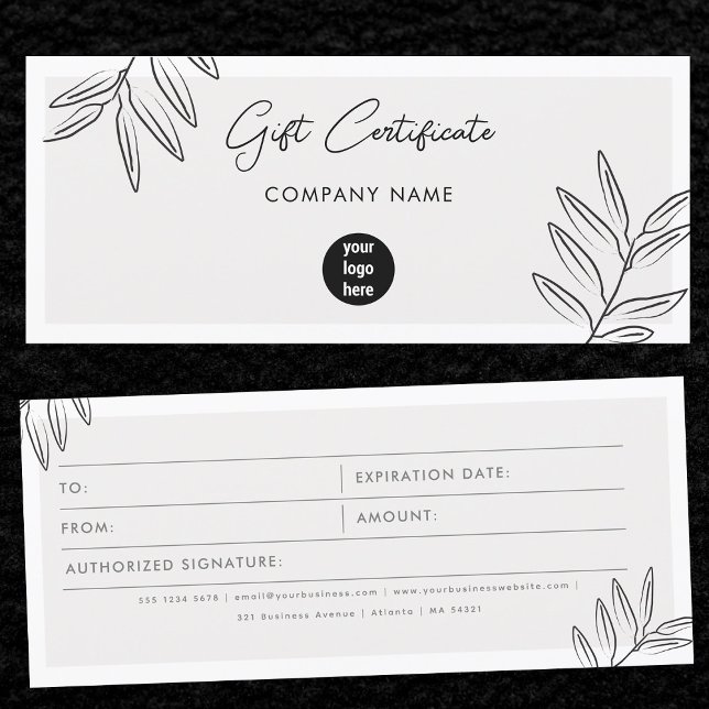Boho deixa o comprovante de certificado de present (Boho Leaves Business Logo Gift Certificate Voucher)