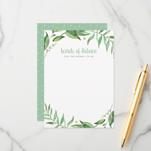 Boho deixa palavras Chás de fraldas de conselho (Frente/Verso In Situ)