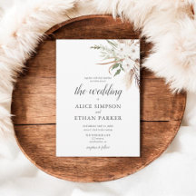 Boho Deixa Pampa Grass Convite Para Casamento