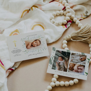 Boho Delicate Floral   Batismo Obrigado