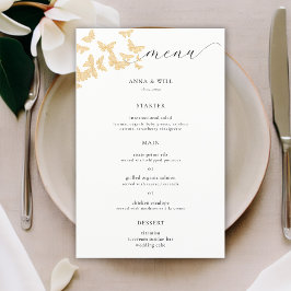 Boho Dourado Borboletas Elegante Casamento Românti