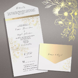 Boho Dourado Casamento Floral Dourado
