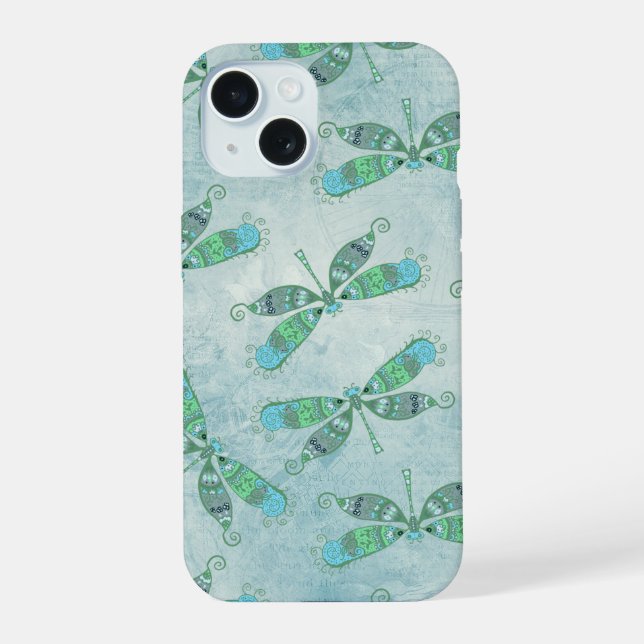 Boho Dragonflies em azul (Verso)