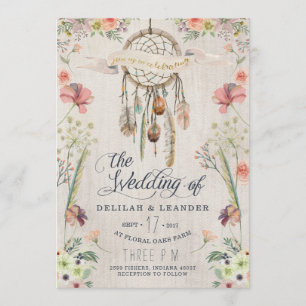 Boho Dream Catcher - Convite De Casamento Floral