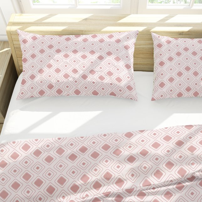 Boho Dusty Rosa Geométrico Aztec Padrão (Boho Dusty Rose Tribal Geometric Aztec Pattern Pillow Case)