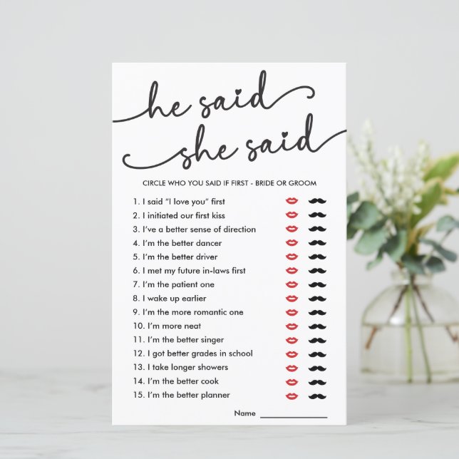 Boho Ele Disse Que Disse Jogo De Chá de panela (Em pé/Frente)