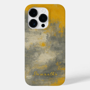 Boho Elegance Abstrato Mustard & Cinza Art