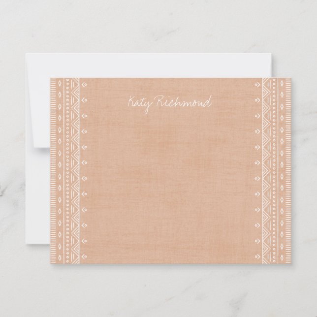 Boho Embroiderme Tribal Stationery - Laranja (Frente)