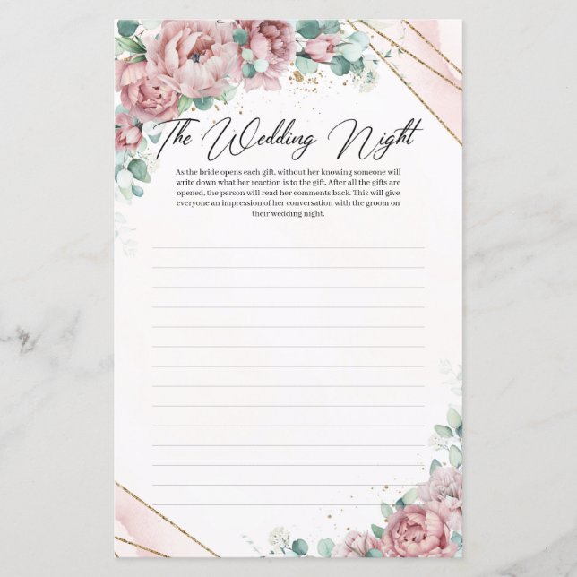 Boho esfrega ouro floral de eucalipto A Noite de C (Frente)