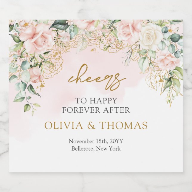 Boho eucalyptus greenery foliage gold oval arch (Rótulo Único)