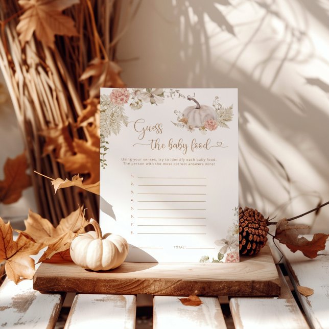 Boho Fall abóbora adivinha o jogo da comida do beb (Criador carregado)