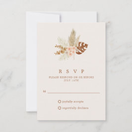 Boho Fall Flowers Rustic Weding RSVP